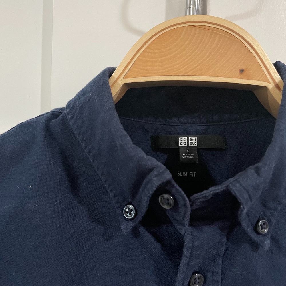 Uniqlo Navy Slim Fit Oxford - Small